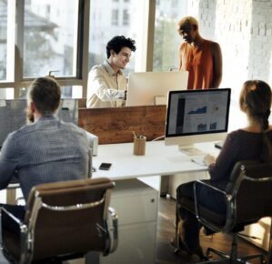 Business People Meeting Discussion Working Office Concept Business People Meeting Discussion Working Office Concept
